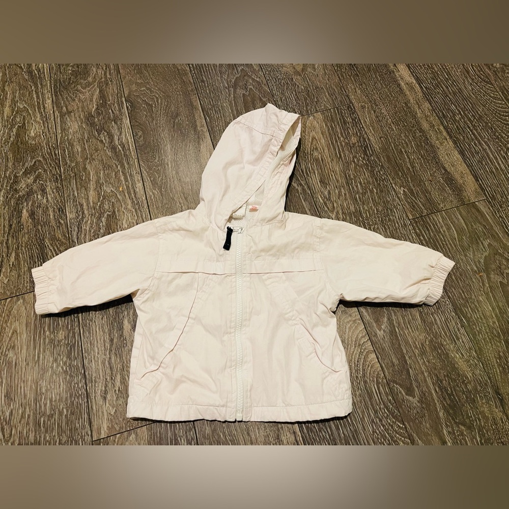 Gap 6-12 Months Baby Windbreaker Jacket White Baby Boy Lined
